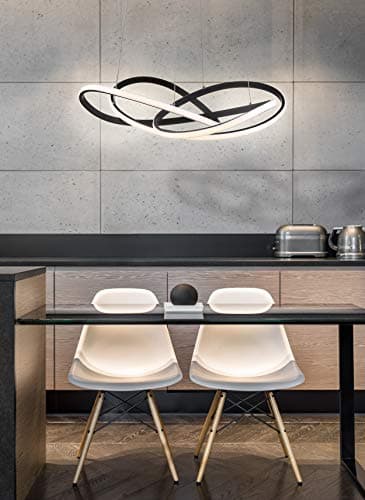 Jonathan Y JYL7219A Alexia 25" Black Dimmable Contemporary Pendant LED Dining Room Kitchen