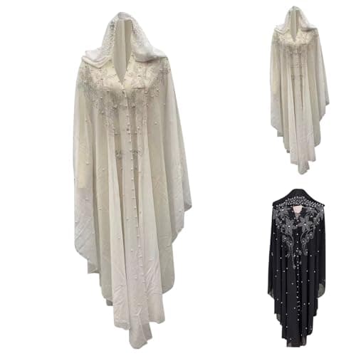 Generic Muslim Women's Abaya with Rhinestone V-Neck Hooded Robe