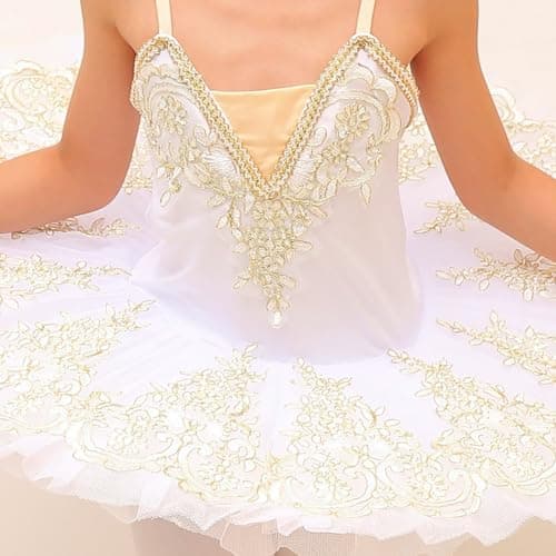 ORIDOOR Girl's Lace Sequin Tutu Skirted Leotard Ballet Costume