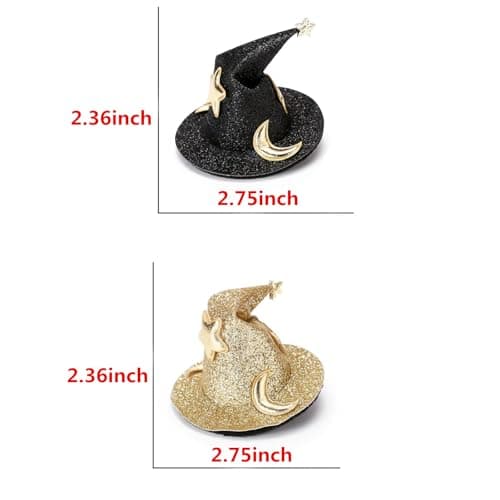 Soochat Mini Witch Hat Hair Clips for Women & Girls Halloween Accessories