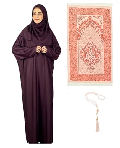 Prien Women's Hijab Rug Tasbih Islamic Prayer Dress for Eid Ramadan