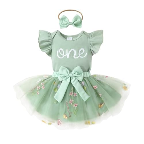YOUNGER TREE Baby Girl 1st Birthday Tutu Outfits & Skirt with Headband