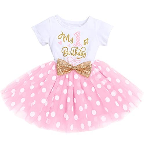 IBTOM CASTLE Polka Dots Sequin Tutu Dress for Baby Girls BirthdayCake Smash Photo Shoot