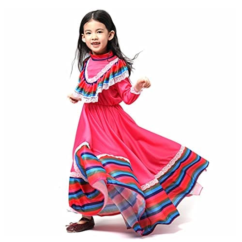 CAFELE Girls' Mexican Traditional Dance Halloween Costume