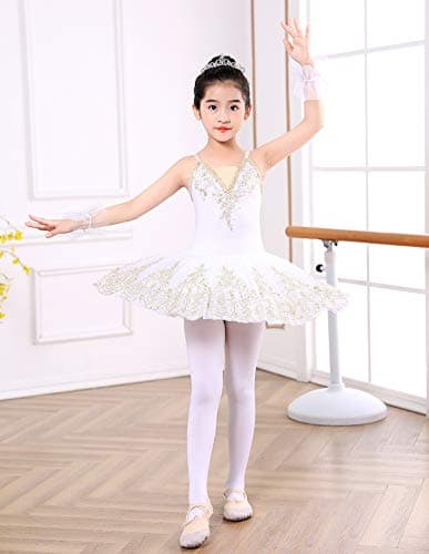 ORIDOOR Girl's Lace Sequin Tutu Skirted Leotard Ballet Costume