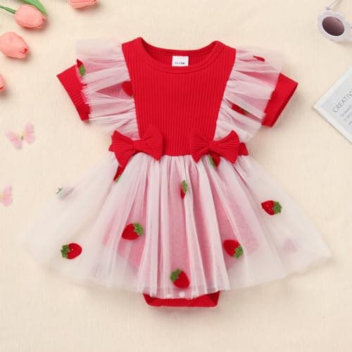 ODASDO Baby Girls 1st Birthday Tutu Romper Dress with Bow Headband