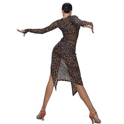 YILINFEIER Women's Leopard Print Tango Salsa Dance Costume