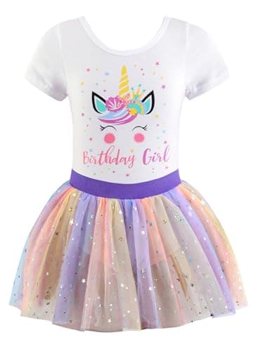Unicorn Tutu Ballet Leotards for Toddlers Girls Cotton Tulle Skirts