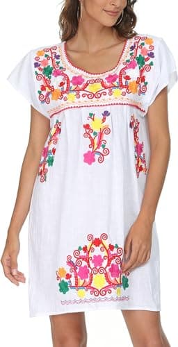 Mexican Embroidered Dress for Women