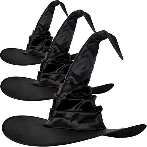 Women's Black Witch Hat Set for Halloween Cosplay Party