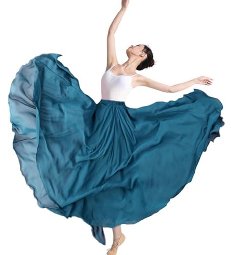 ORIDOOR Graduated Color 35" Lyrical Dance Skirt for Women