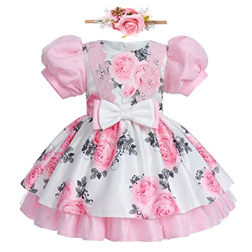Baby Girl Flower Petal Rainbow Tutu Princess Dress