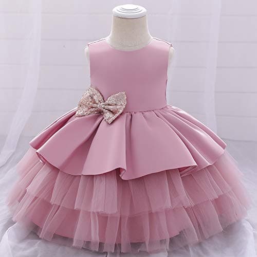Baby Girls First Birthday Outfit Princess Satin Dress