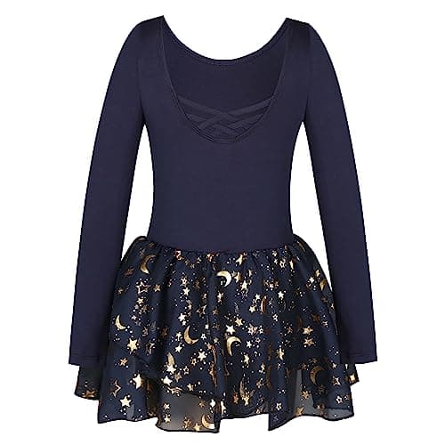 Phineein Girls' Sparkle Ballet Leotard with Skirt