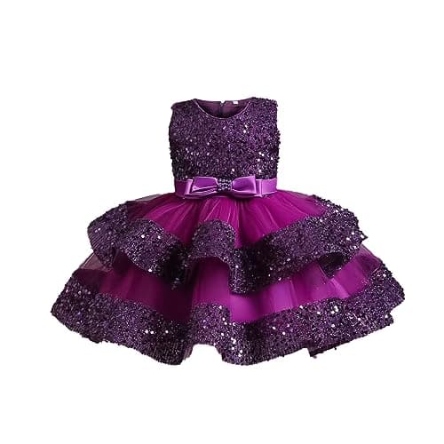 Miipat Baby Girl Sequins Princess Wedding Dress 12M-4Y