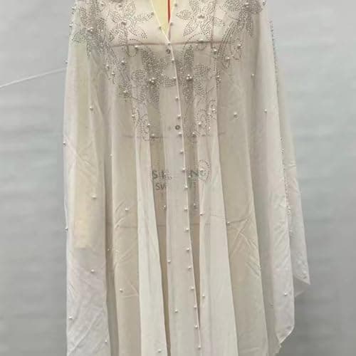 Generic Muslim Women's Abaya with Rhinestone V-Neck Hooded Robe