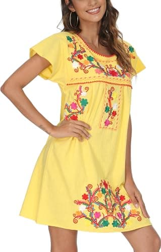 Mexican Embroidered Dress for Women