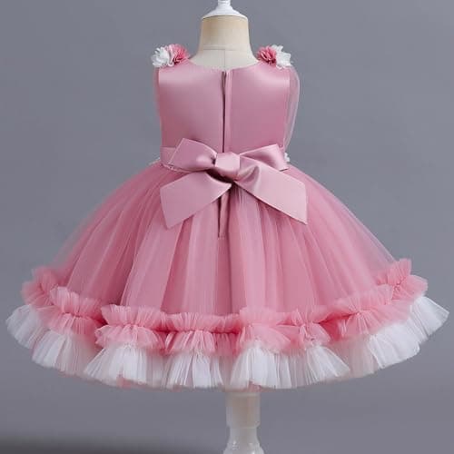 OBEEII Baby Girls Flower Tulle Tutu Dress for Formal Events