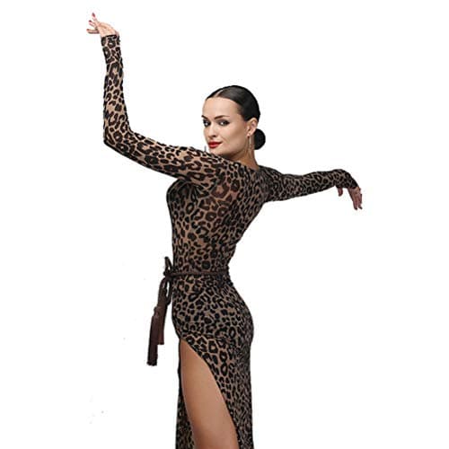 YILINFEIER Women's Leopard Print Tango Salsa Dance Costume