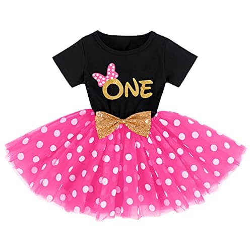 IBTOM CASTLE Polka Dots Sequin Tutu Dress for Baby Girls BirthdayCake Smash Photo Shoot