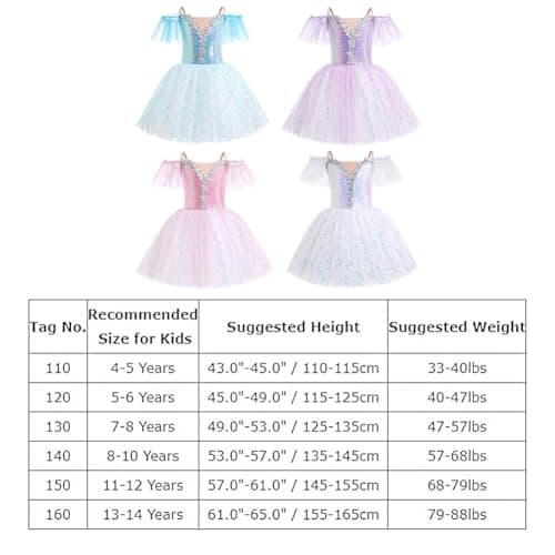 ODASDO Kids Ballet Leotard with Tutu Skirt and Sequin Camisole Dress for Performances