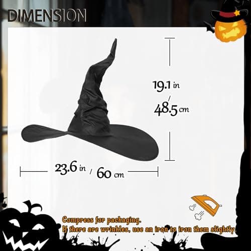 Black Witch Hat for Women Adult