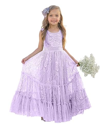 Lace Boho Toddler Girl Dresses for Wedding, Garden Party, Holiday, Communion