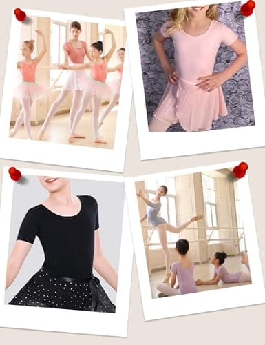 Daydance Girls' 3-in-1 Dance Set: Lined Spandex Leotards with Removable Skirts and Tights