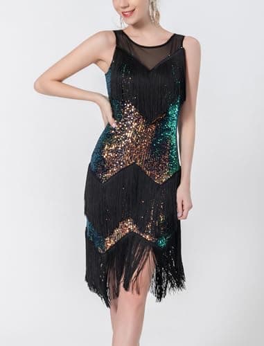 Latin Dance Dress for Women with Sequins and Tassels