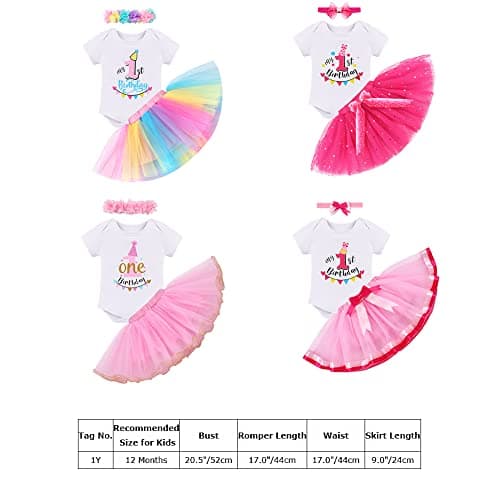 Baby Girl 1st/2nd/3rd Birthday Party Cake Smash Tutu Set 3pcs