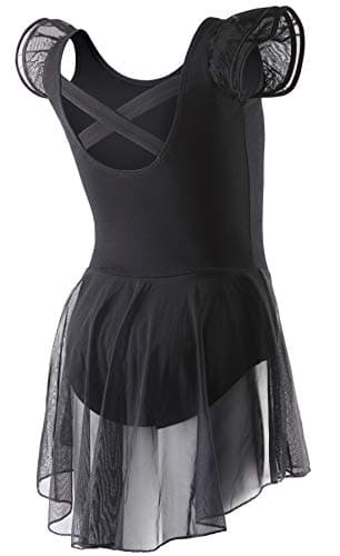 DIPUG Girls' Ballet Leotard with Skirt and Flutter Sleeves