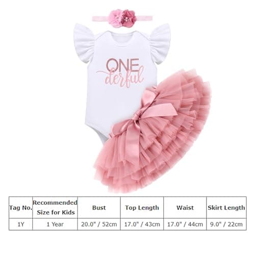 ODASDO Baby Girl 1st Birthday Cake Smash Outfit Set