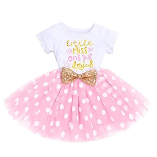 IBTOM CASTLE Polka Dots Sequin Tutu Dress for Baby Girls BirthdayCake Smash Photo Shoot