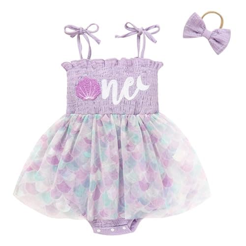 TITKKOP Baby Girl 1st Birthday Tulle Romper Sleeveless Bodysuit Cake Smash Outfits