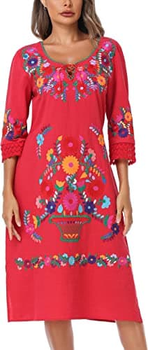 YZXDORWJ Women's Mexican Floral Lace Bridesmaid Dress