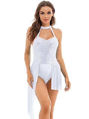 Women's Sleeveless Halter Neck Sequin Dance Costume