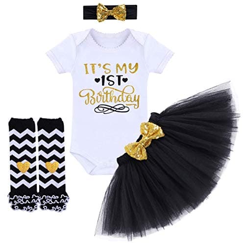 ODASDO Princess Tutu Skirt Cake Smash Set 4pcs Party Clothes