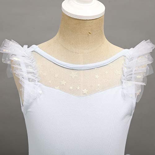 Girls' Dance Leotard with Tutu Skirt and Back Bow - Classic Ballet and Gymnastics Outfit