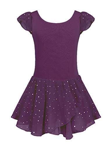 Girls Ballet Dance Dress with Ruffle Sleeves