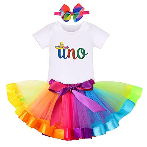 IDOPIP Rainbow Tutu Watermelon Romper for Baby Girls' 1st Birthday