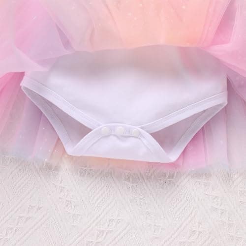 ODASDO Baby Girl First Birthday Cake Smash Tutu Dress with Bowknot Headband