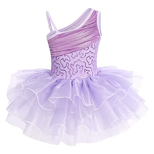 Girls' Ballet Leotard with Tutu Dress and Flower Brooch - Ages 3-10