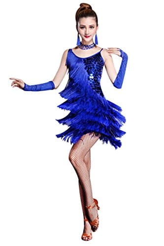Women's Latin Dance Sequin Fringe Party Dress