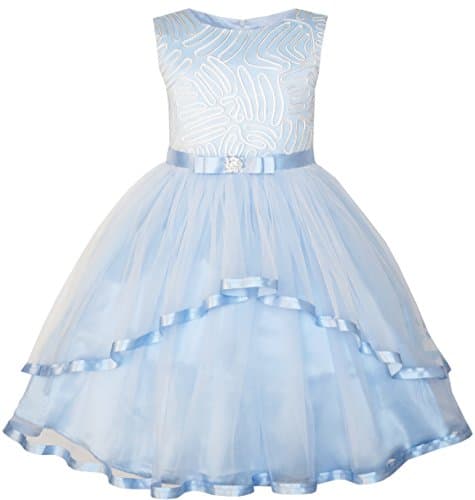 Fashion Girls Blue Wedding Party Bridesmaid Dress Size 4-12