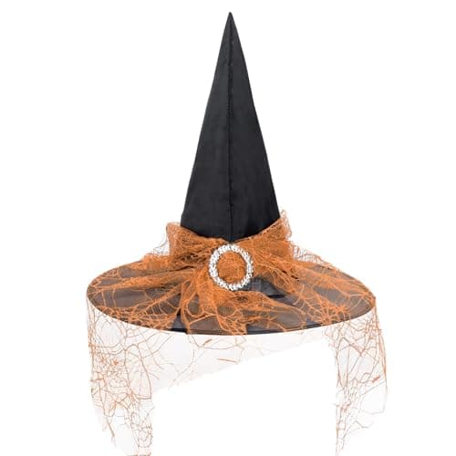 Zando Lace Witch Hat for Women | Halloween Cosplay & Decoration