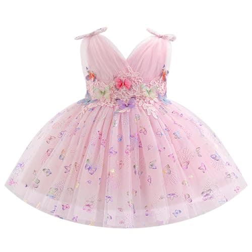IDOPIP Shiny Butterfly Tutu Dress for Toddler Girls Birthday Parties
