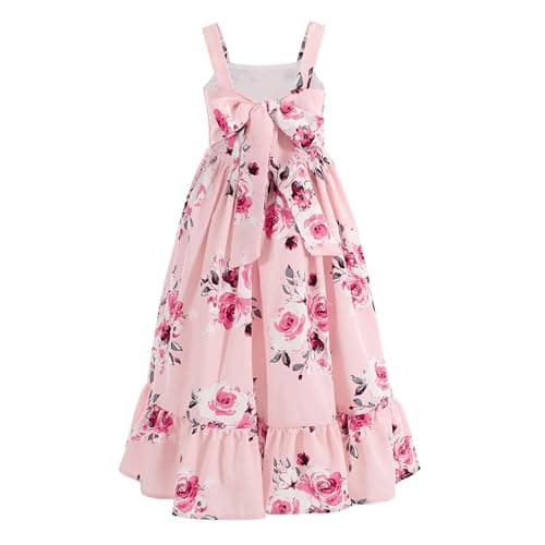Flofallzique Vintage Floral Maxi Dress for Kids Birthday Parties