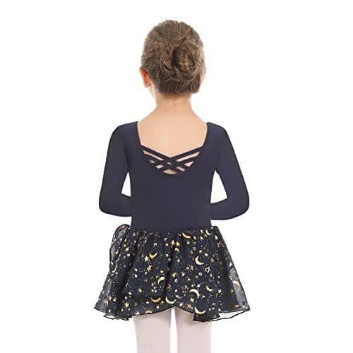 Phineein Girls' Sparkle Ballet Leotard with Skirt