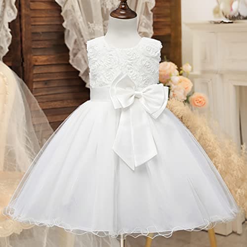 NNJXD Girl 3D Flower Lace Sleeveless Holiday Tutu Dresses