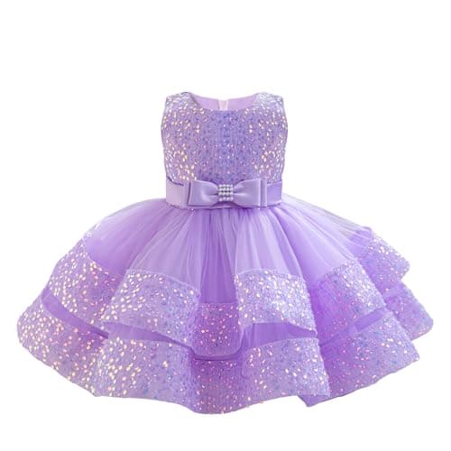Miipat Baby Girl Sequins Princess Wedding Dress 12M-4Y